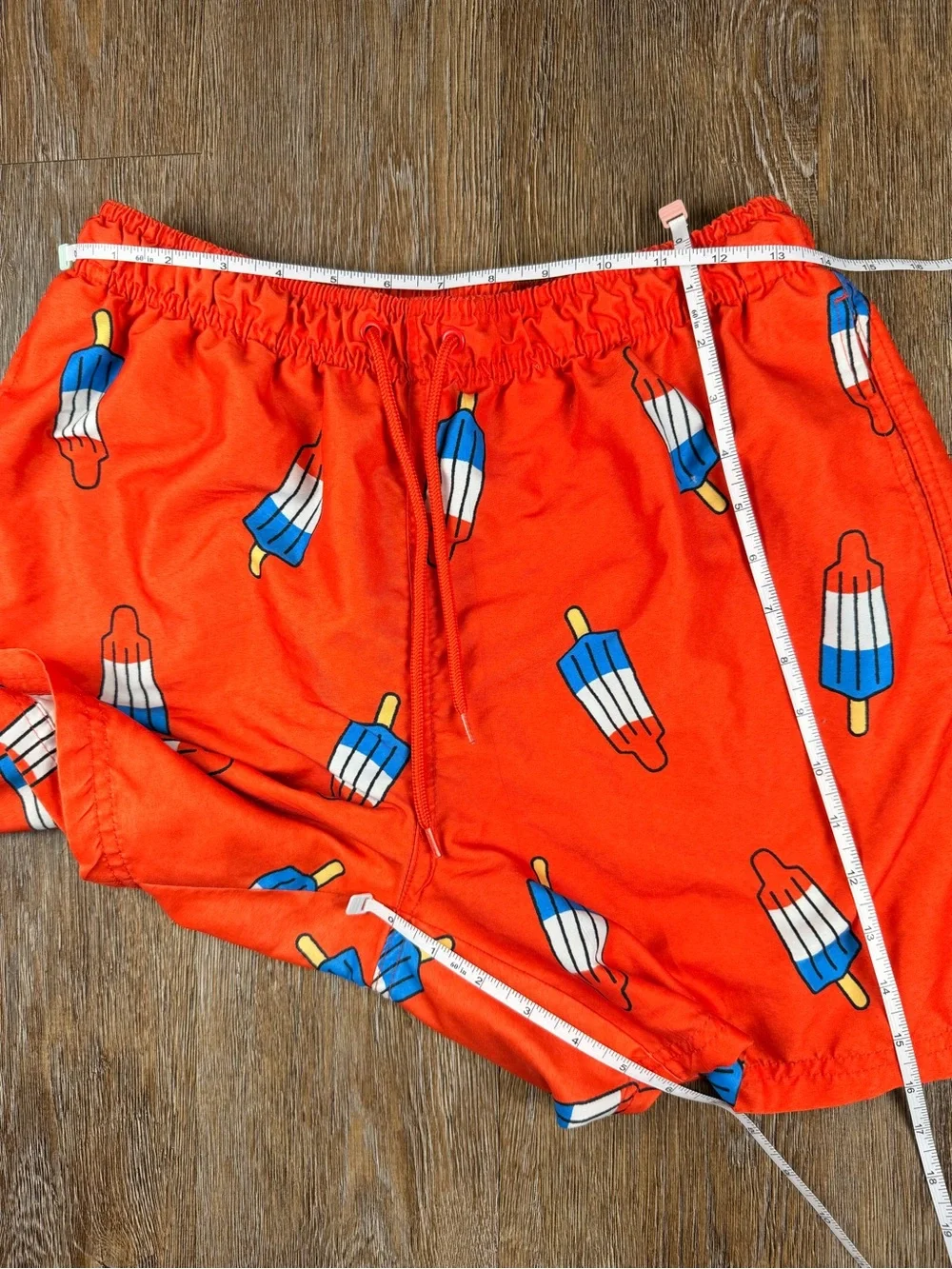 SALE Way to Celebrate Patriotic Popsicle Swim Trunks Red Mesh Lined | M (32-34)